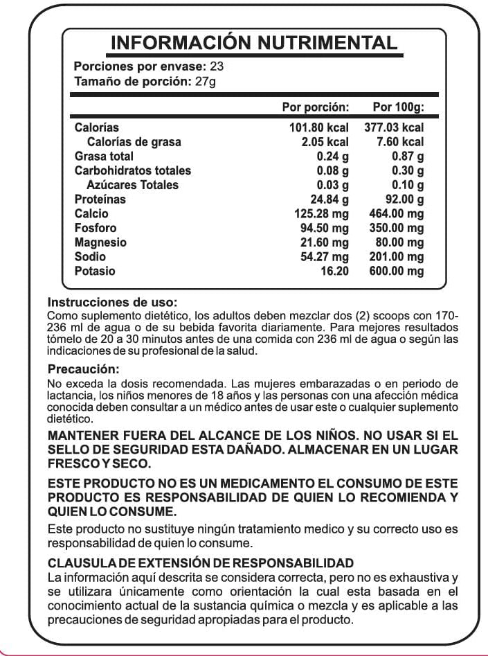 PROTEINA AISLADA DE SUERO DE LECHE 100% AVANZADA CHOCOLATE MÉXICO