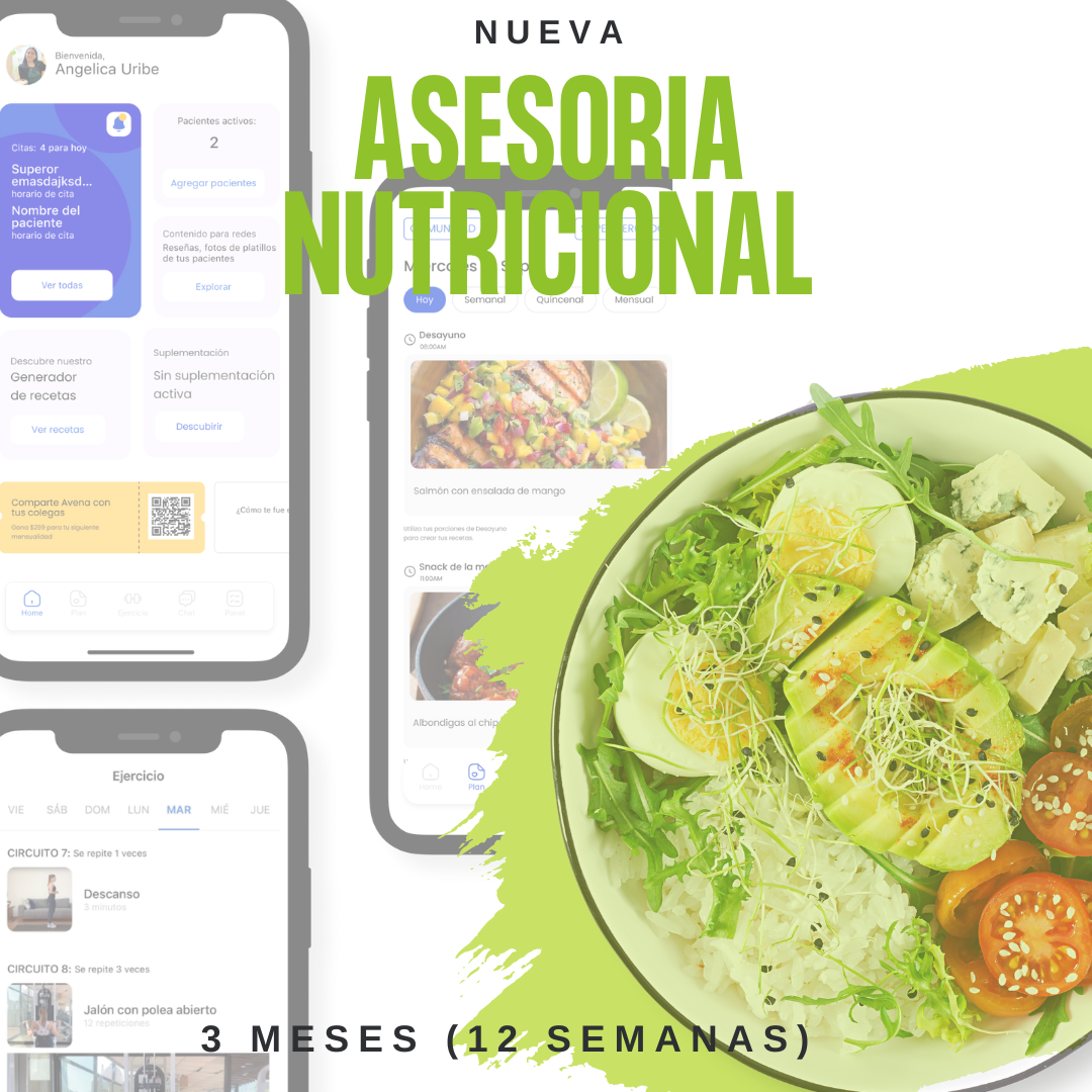 Asesoría de Nutrición con Dietas Personalizadas - 3 Meses