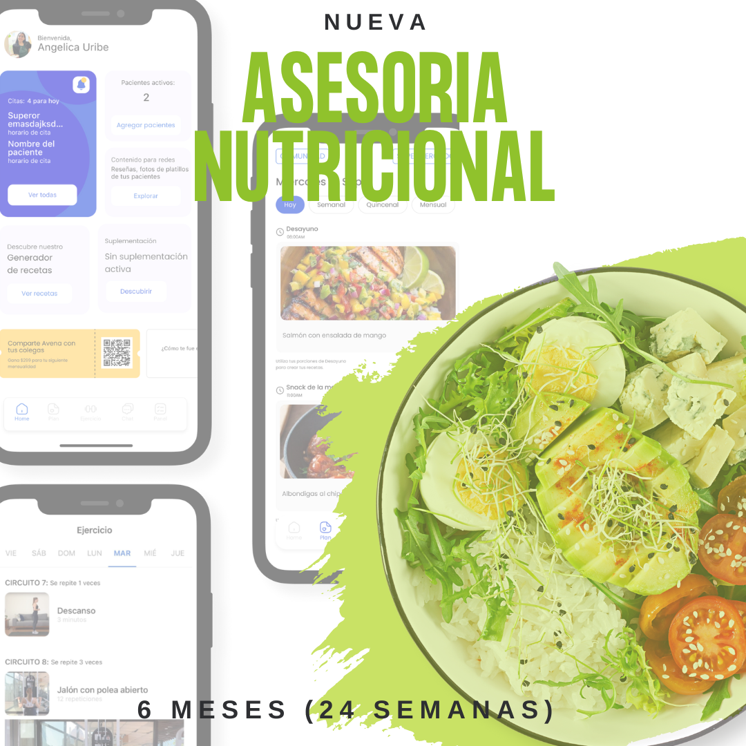 Asesoría de Nutrición con Dietas Personalizadas - 6 Meses