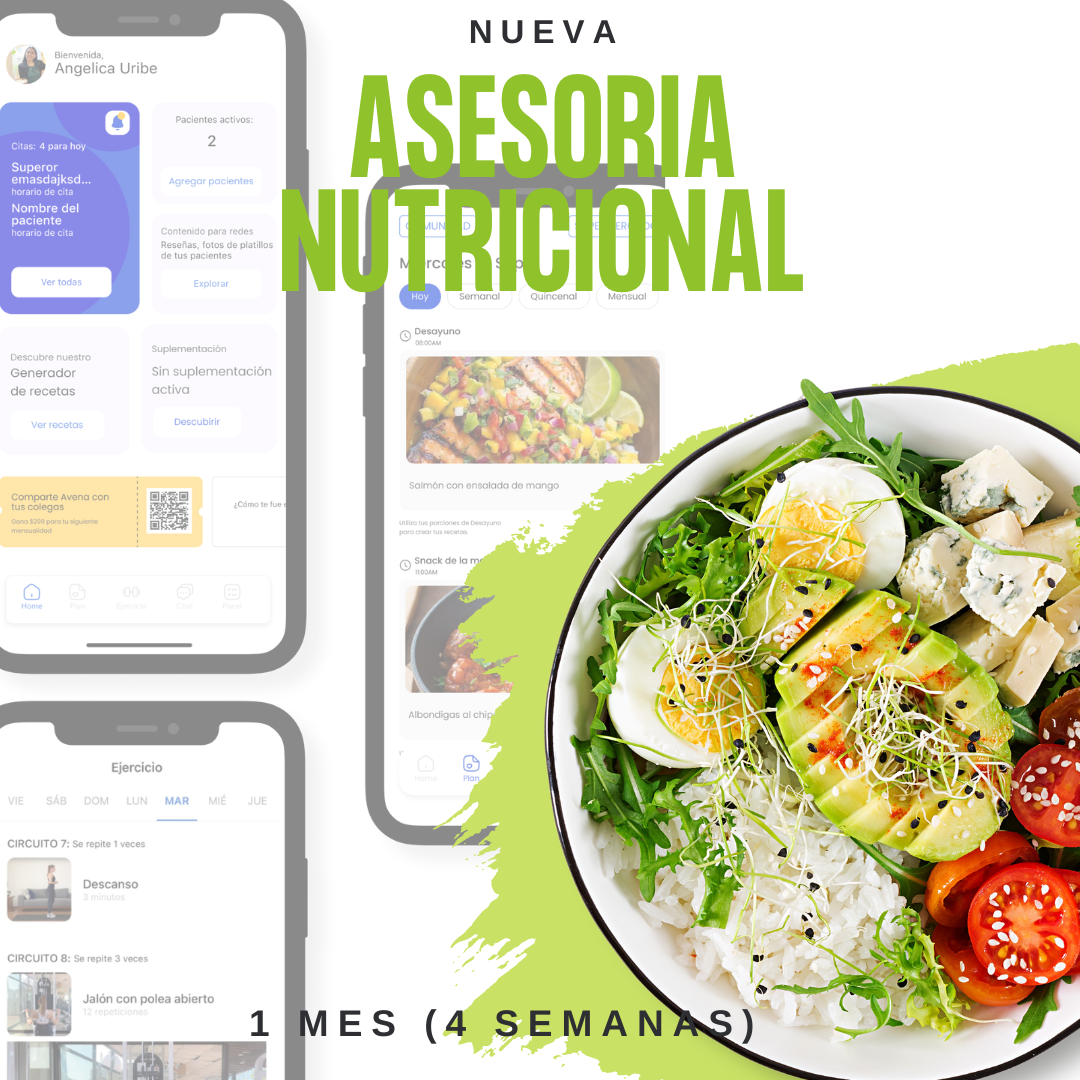 Asesoría de Nutrición con Dietas Personalizadas - 1 Mes