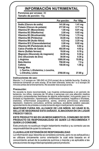 NITRIC SHOCK-PRE ENTRENAMIENTO-FRUTOS ROJOS/MÉXICO