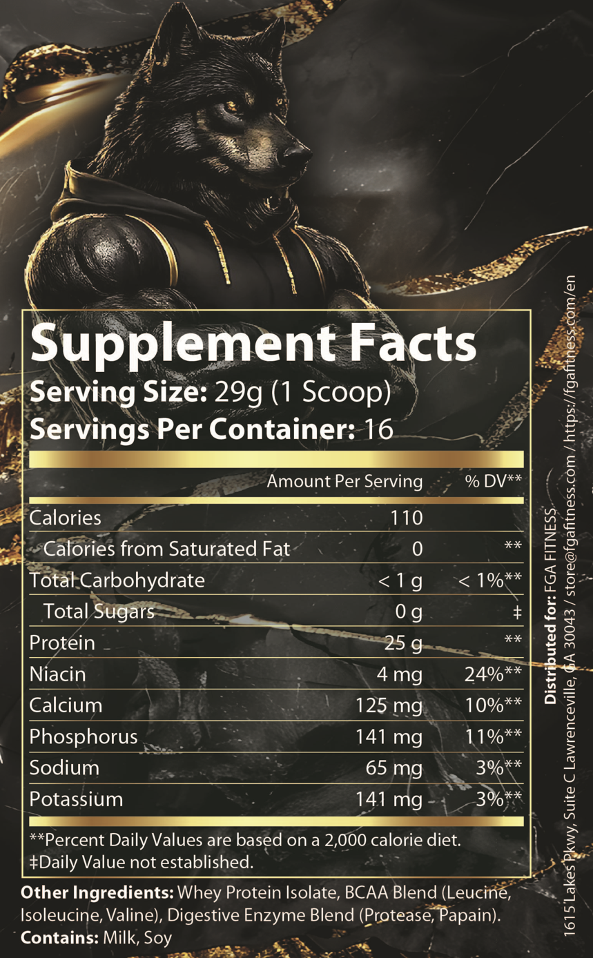FGA Wolf - Whey Isolate Unflavored Protein