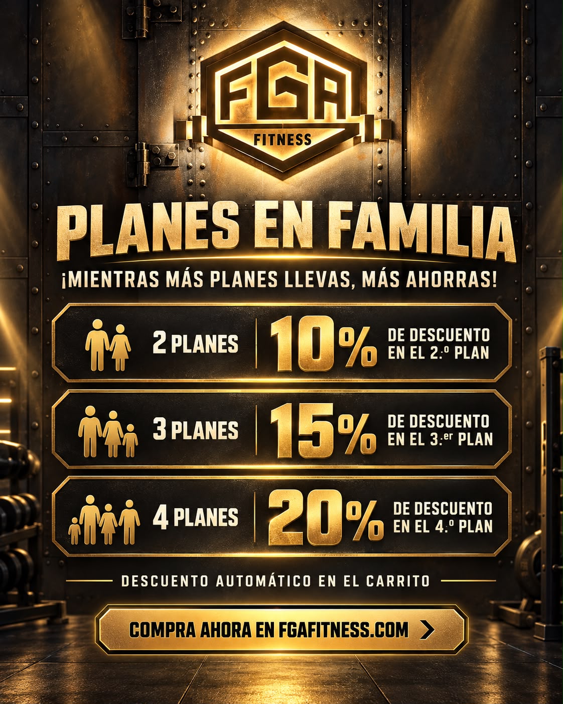 Promoción de planes familiares FGA Fitness